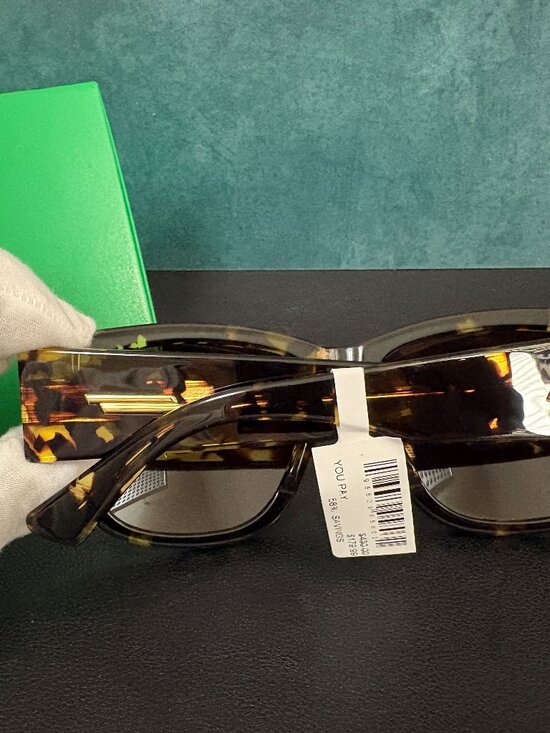 Bottega Veneta 55MM Square Sunglasses | Tortoiseshell | Gold Detail main image 4